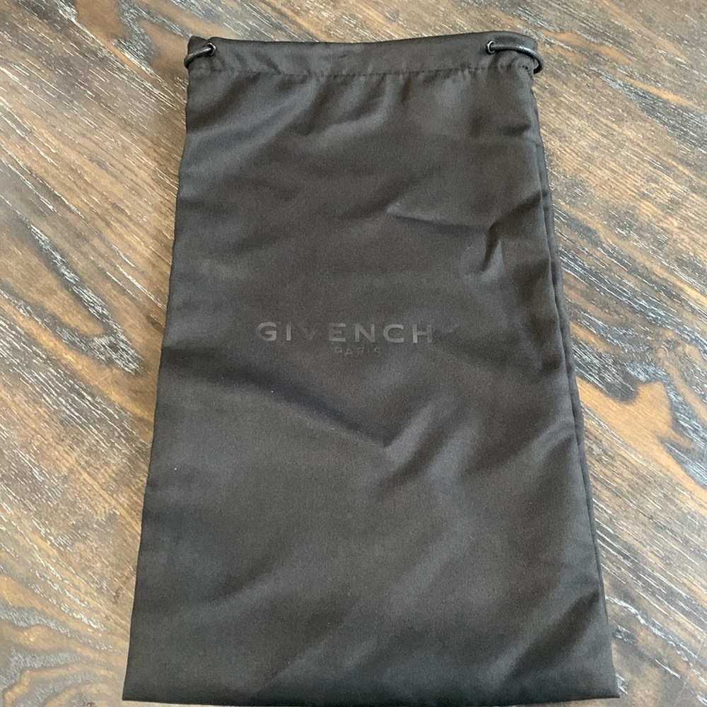 Givenchy Paris black sateen shoe bag
